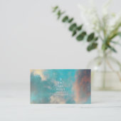 Teal Sky Blue Love Quote Business Card (Standing Front)