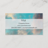 Teal Sky Blue Love Quote Business Card (Back)