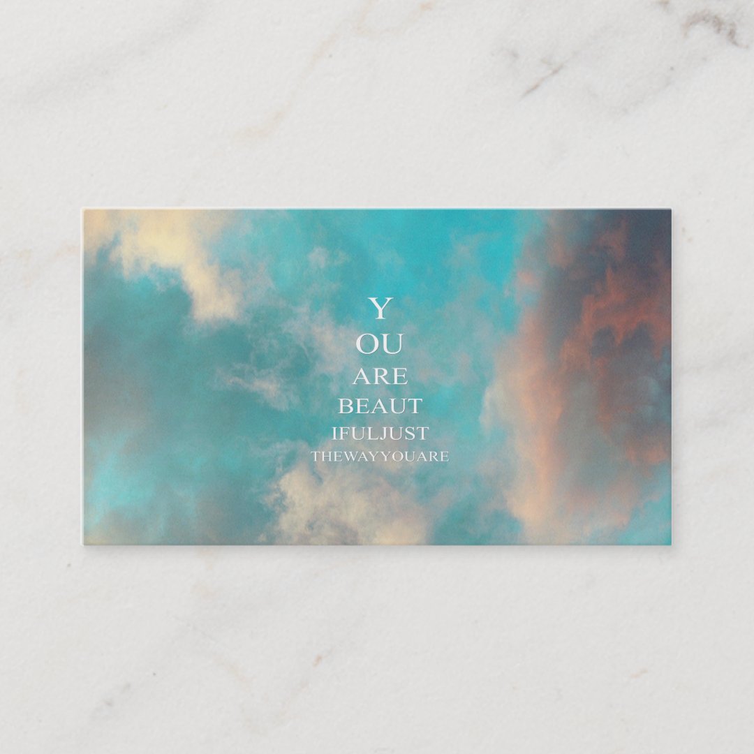 Teal Sky Blue Love Quote Business Card Zazzle
