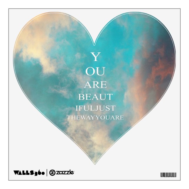 Teal Sky Blue Love Quote Wall Sticker (Front)