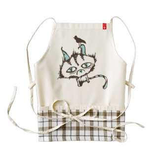 Teal Sky Kitty Zazzle HEART Apron