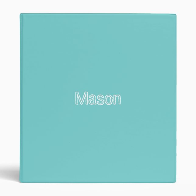 Teal Sky Personalized Binder (Front)