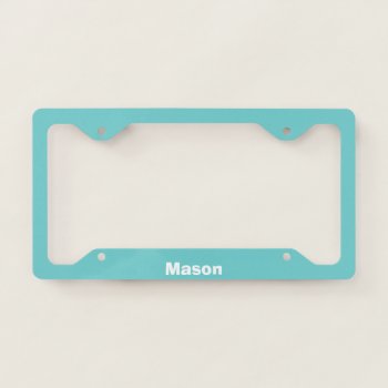 Teal Sky Personalized License Plate Frame by LokisColors at Zazzle
