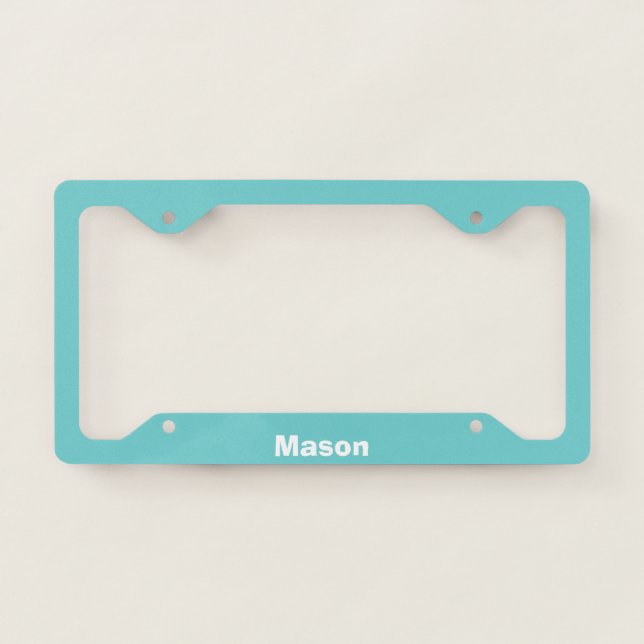 Teal Sky Personalized License Plate Frame (Front)