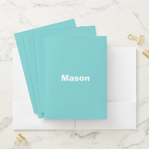 Teal Sky Personalized Pocket Folder