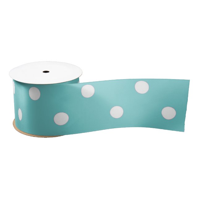 Teal Sky Polka Dot Ribbon (Spool)