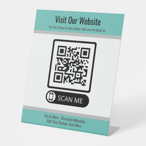 Teal Small Business Create QR Code Website Sign