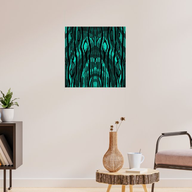 Teal Snake Head Tree Bark  Poster (Living Room 3)