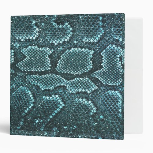 teal snake skin print snake scales pattern 3 ring binder