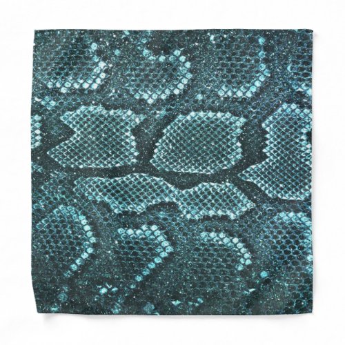 teal snake skin print snake scales pattern bandana