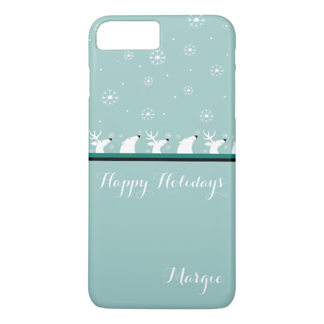 Teal Snowflake iPhone 7 Plus Case (Back)