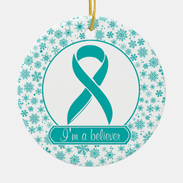 Teal Snowflake Ovarian Cancer Ornament Zazzle