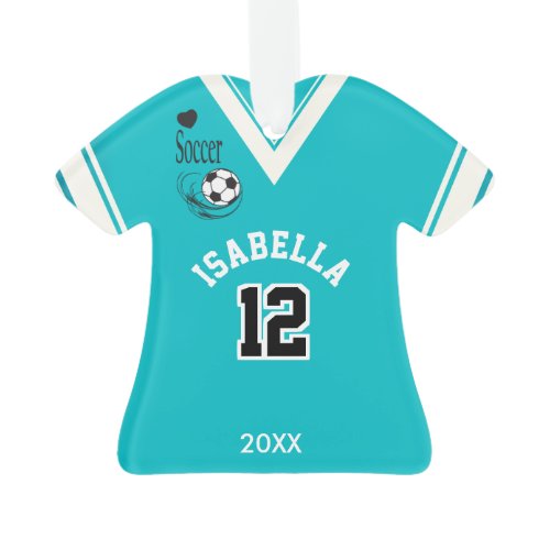 Teal Soccer Shirt Ornament