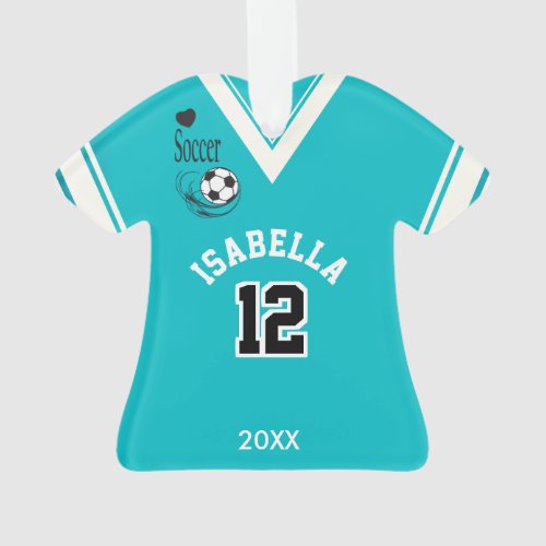 Teal Soccer Shirt Ornament