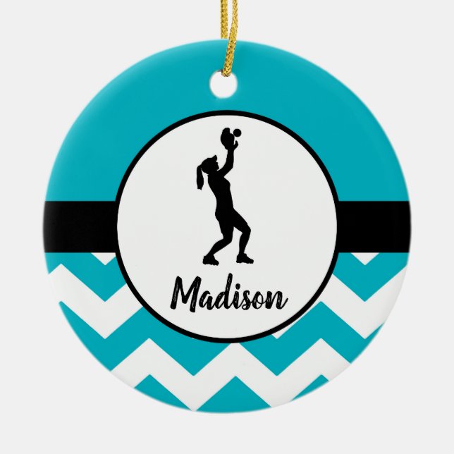 Teal Softball Ornament (Front)
