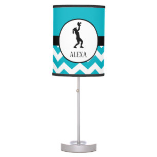Teal Softball Silhouette Lamp