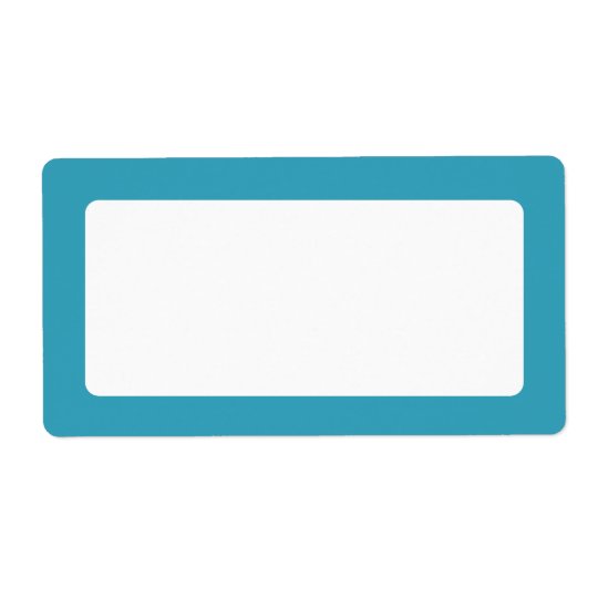Teal solid color border blank label | Zazzle.com