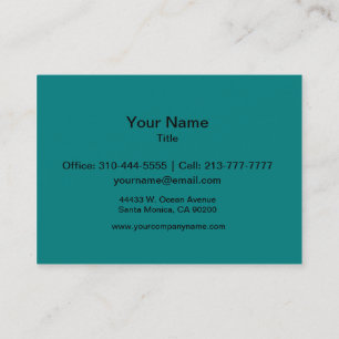 Teal Solid Color Business Card