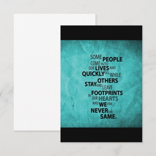 TEAL SOME PEOPLE LEAVE FOOTPRINTS ON YOUR HEART QU (Front/Back)