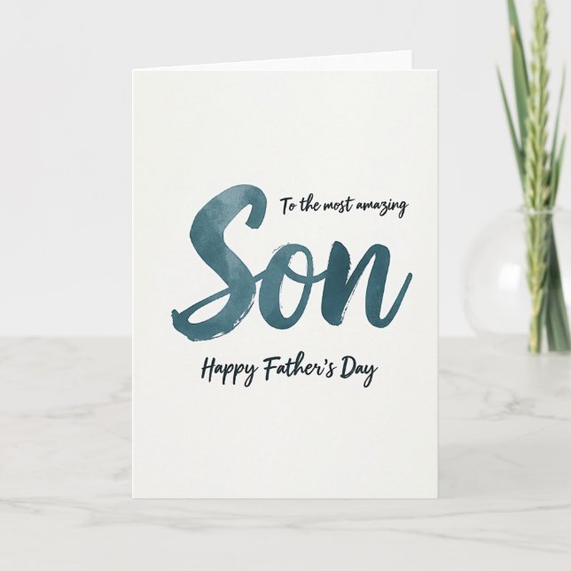 Teal Son Fathers Day Card (Front)