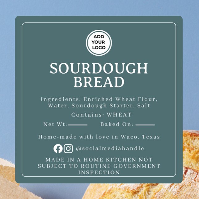 Teal Sourdough Ingredient Cottage Law Sticker (Creator Uploaded)