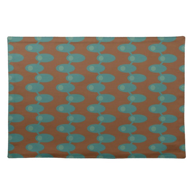 Teal Spaceships  Cloth Placemat (Front)