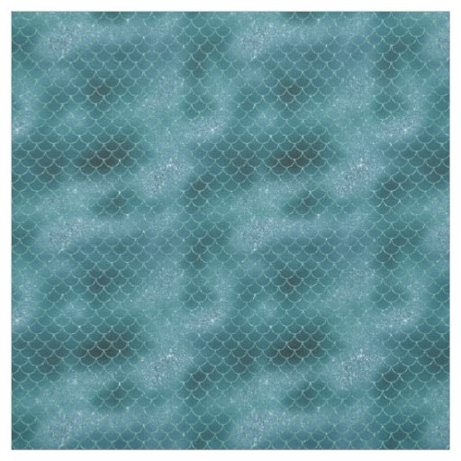 Teal Sparkle Mermaid Fabric