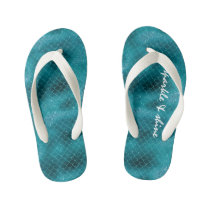 Teal Sparkle Mermaid personalized Kid's Flip Flops Teal Sparkle Mermaid personalized Kid's Flip Flops