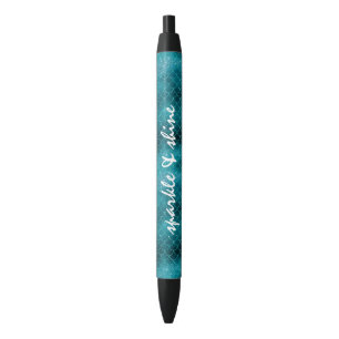 Teal Sparkle Mermaid personalized Pen