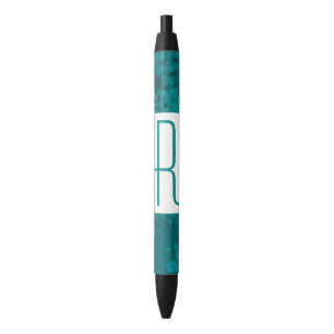 Teal Speckled Monogram Pen
