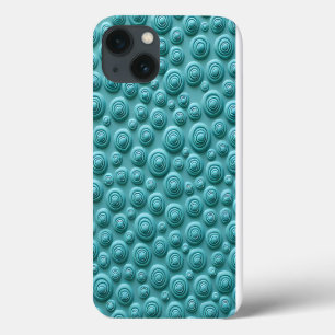 Teal Spiral Pattern iPhone Case Stylish Look
