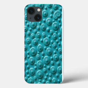 Teal Spiral Texture iPhone Case Cool Design