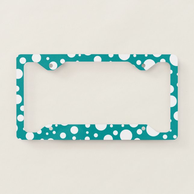 Teal Spots License Plate Frame (Front)