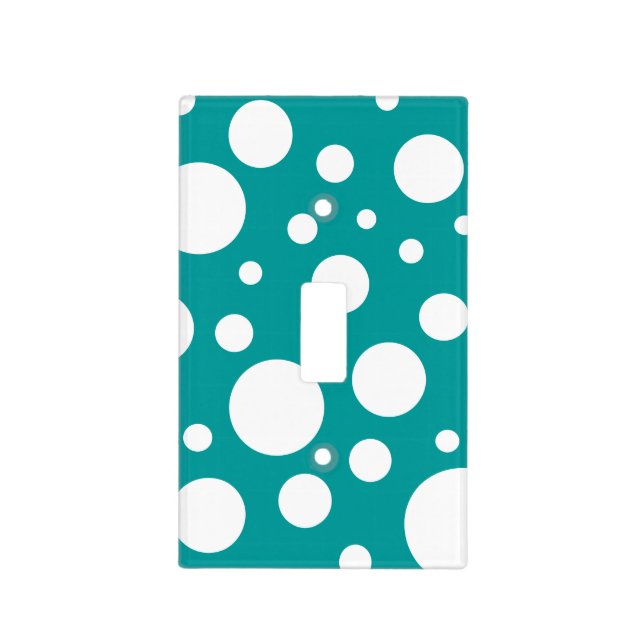 Teal Spots Light Switch Cover (Front)