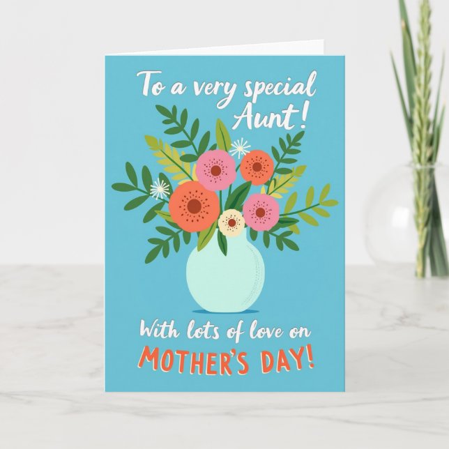 Teal Spring Mothers Day Card (Front)