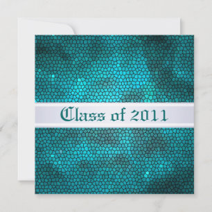 Teal Stained Glass Class of Graduation Invitation