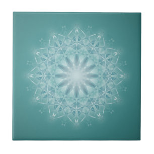 Teal Star Mandala Tile