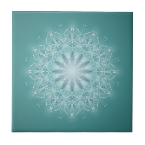 Teal Star Mandala Tile