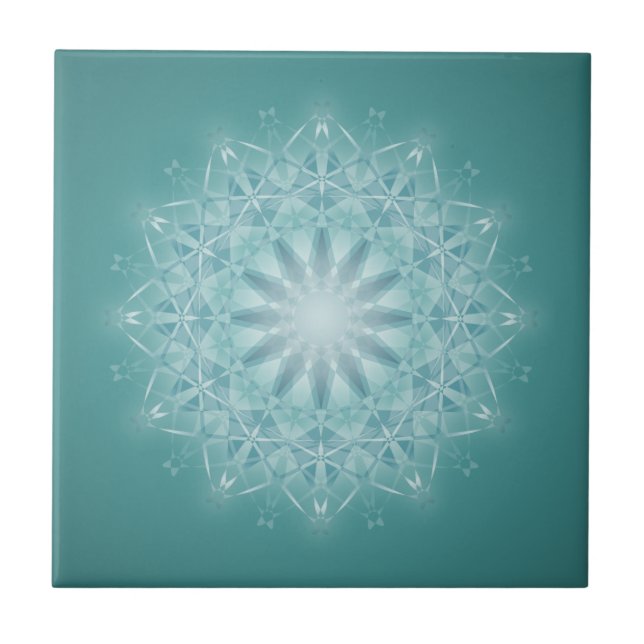 Teal Star Mandala Tile (Front)