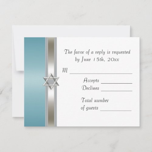 Teal Star of David RSVP
