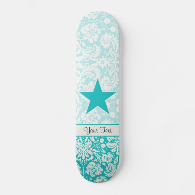 Teal Star Skateboard Deck (Front)
