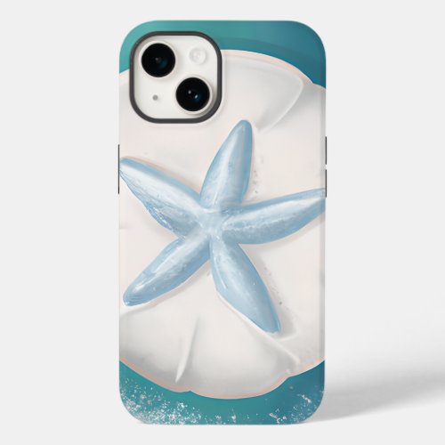 Teal Starfish and Sand Dollar Beachy  Case_Mate iPhone 14 Case