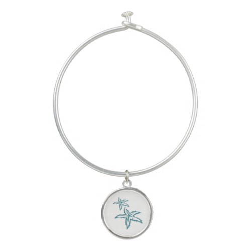 Teal Starfish Bangle Bracelet