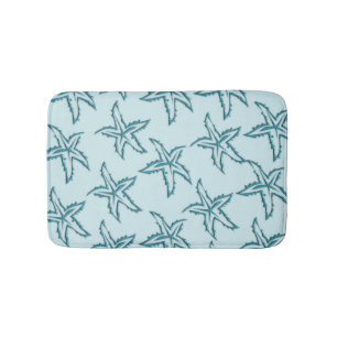 Teal Starfish Bathroom Mat