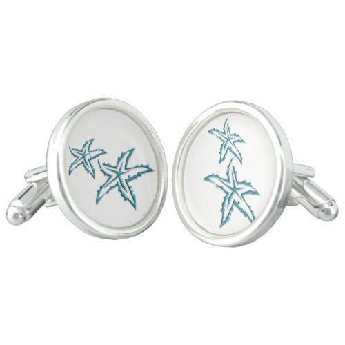 Teal Starfish Cufflinks