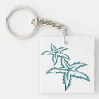 Teal Starfish Keychain