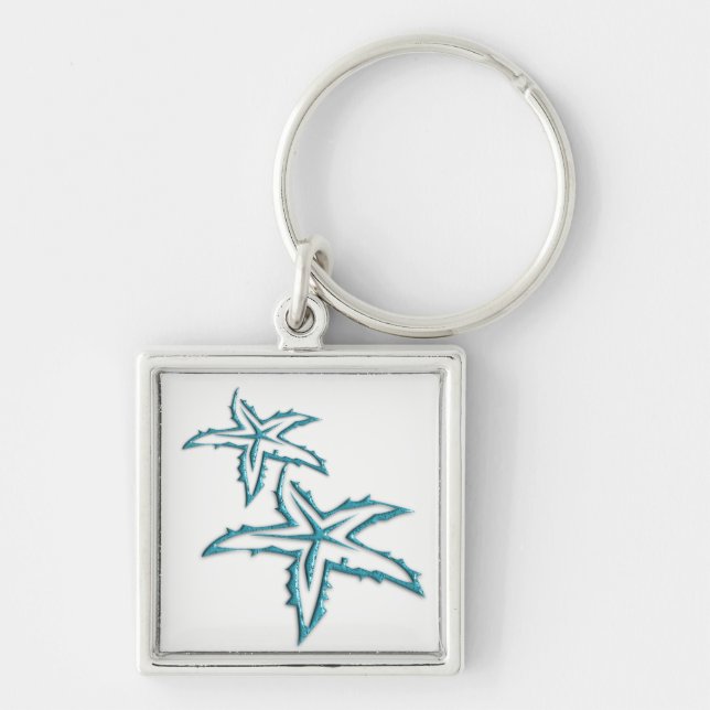 Teal Starfish Keychain (Front)