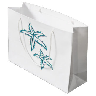 Teal Starfish Large Gift Bag
