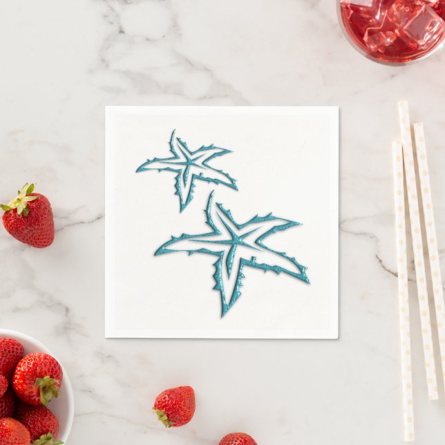 Teal Starfish Napkins (Insitu)