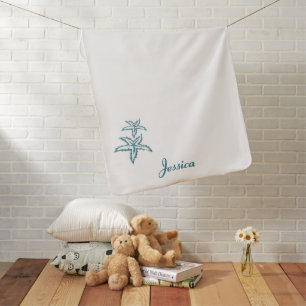 Teal Starfish Personal Baby Blanket